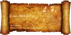 Lax Helén névjegykártya
